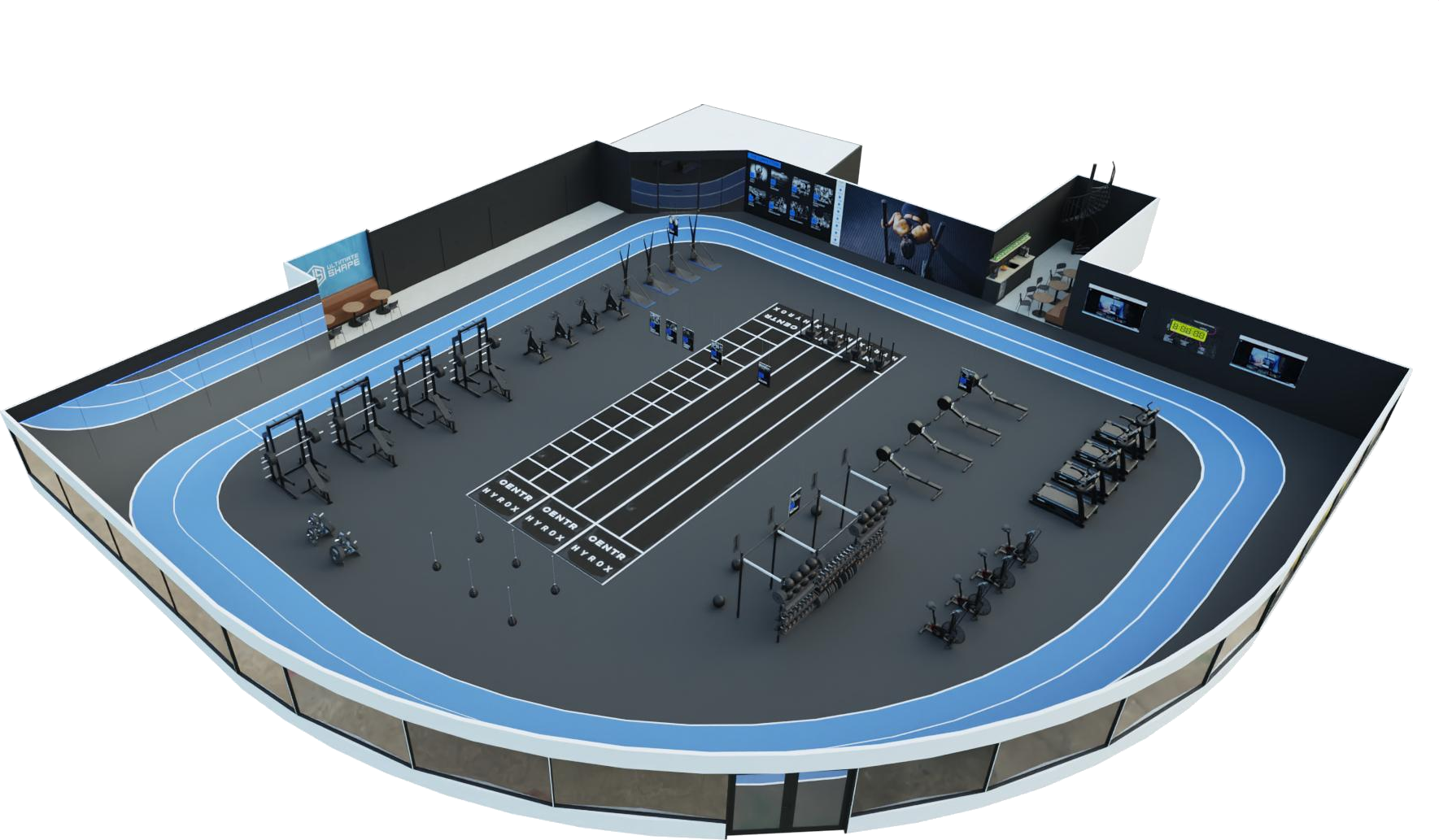 3D plattegrond van de HYROX zone